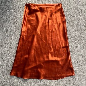 Satin mid skirt